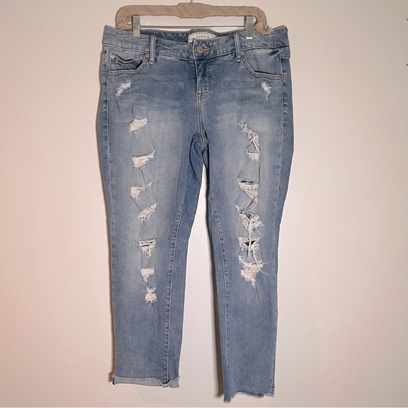 torrid Denim - TORRID DISTRESSED BOYFRIEND JEANS. MEDIUM WASH SIZE 12